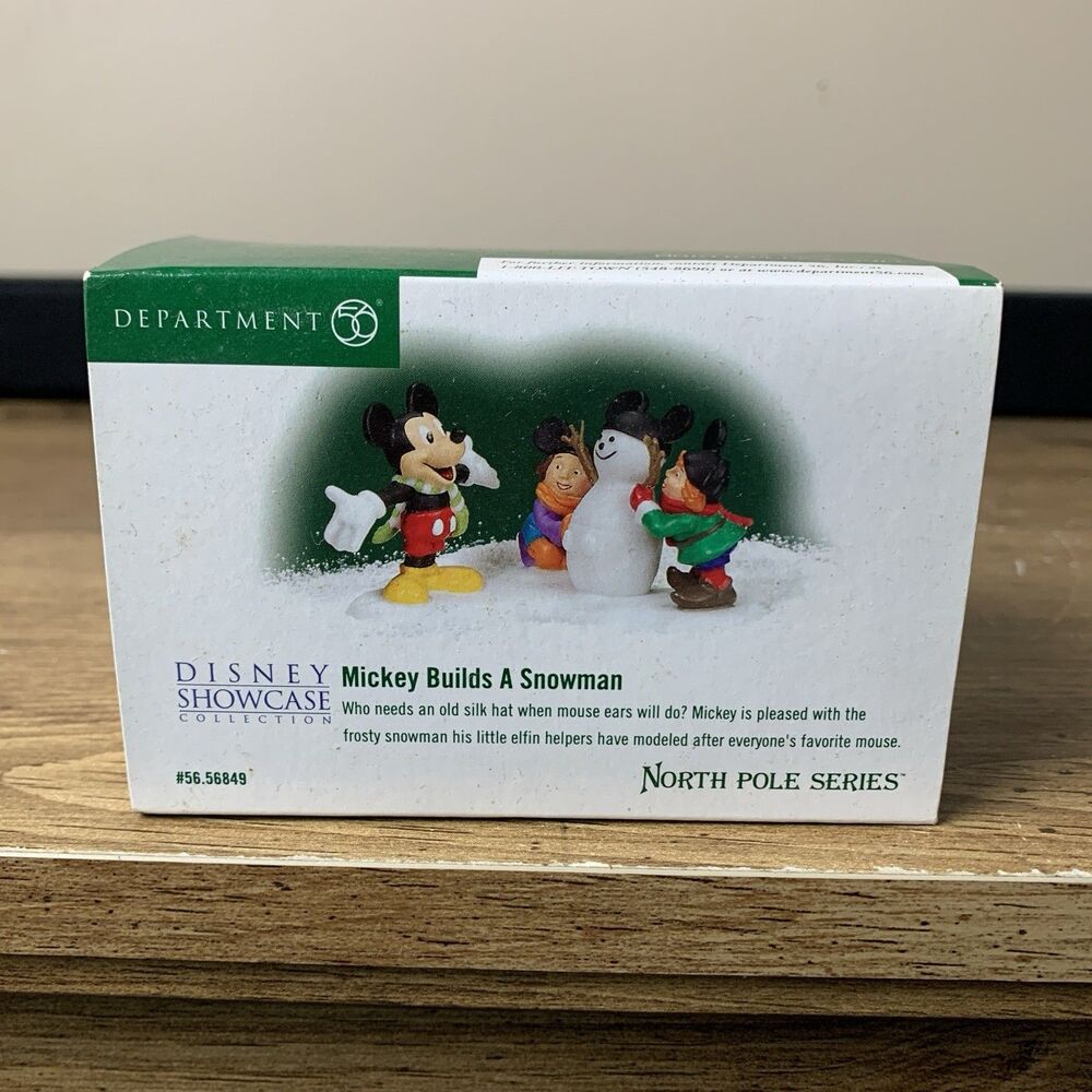 Department 56 North Pole Series Mickey Builds A Snowman Figure